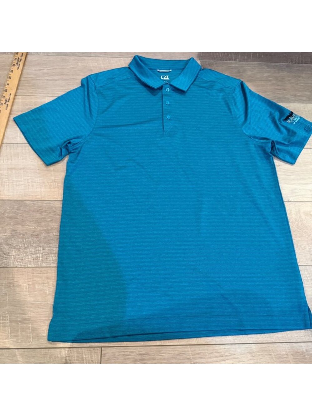 CUTTER & BUCK MENS LARGE TURQUOISE GOLF POLO NWOT SANDESTIN RAVEN